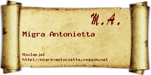 Migra Antonietta névjegykártya